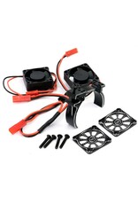 Power Hobby 1/8 Alu. Heatsink 30mm Twin Turbo High Speed Fans, Black