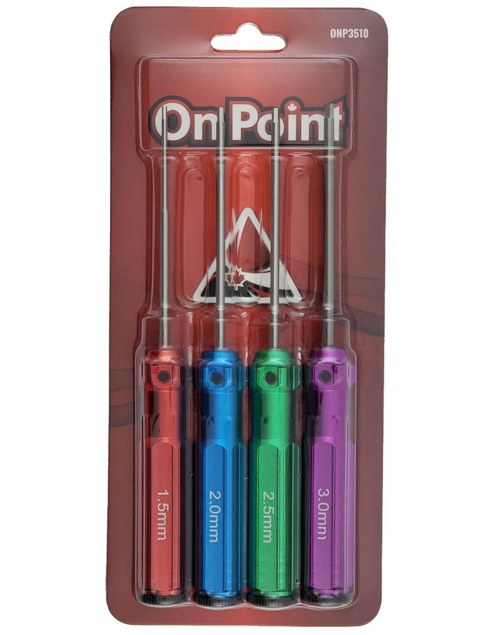 On Point Hex Screwdrivers (4) Size: 1.5mm, 2.0mm, 2.5mm, 3.0mm