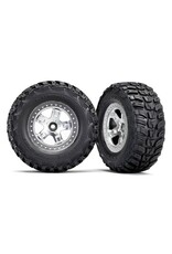 Traxxas Tires & wheels, assembled, glued (SCT satin chrome)