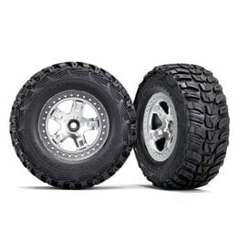 Traxxas Tires & wheels, assembled, glued (SCT satin chrome)