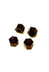 STRC Brass Wheel Hex Adapters, Black,  TRX4, 4pcs