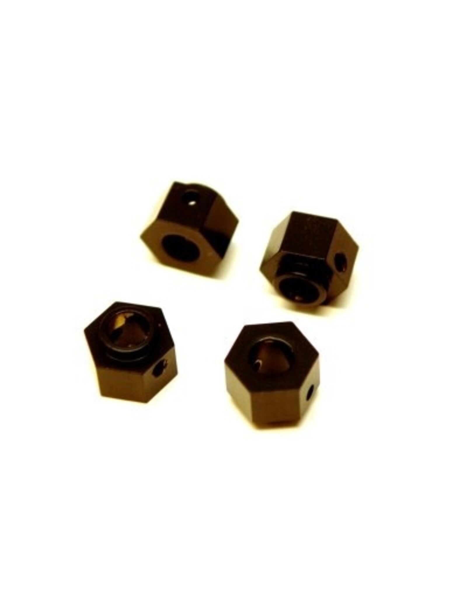 STRC Brass Wheel Hex Adapters, Black,  TRX4, 4pcs