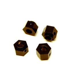 STRC Brass Wheel Hex Adapters, Black,  TRX4, 4pcs