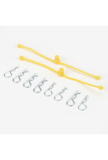 Dubro Body Klip Retainers, Yellow (2)