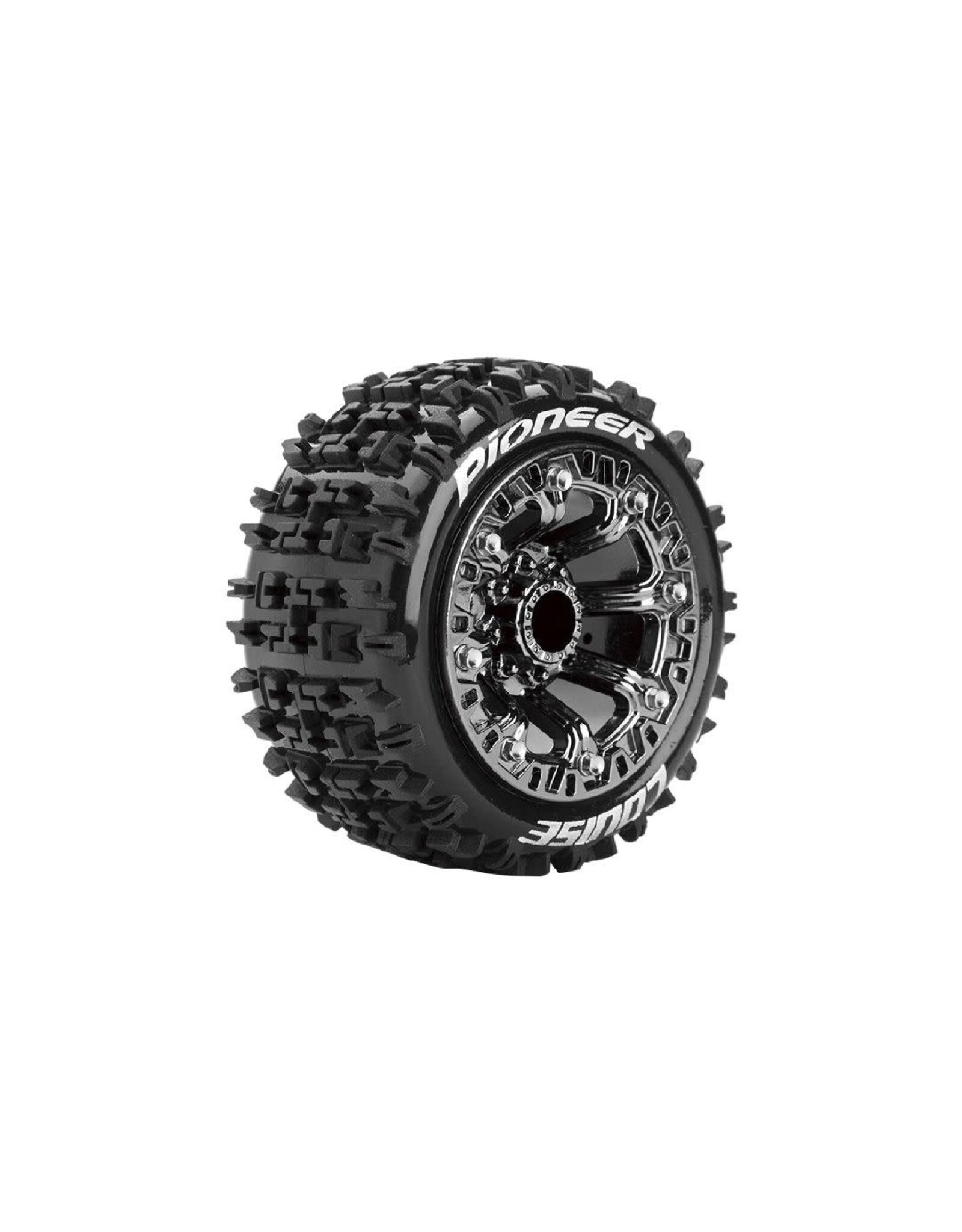 Louise R/C ST-Pioneer 2.2"-12mm Hex Black/Chrm (Front/Rear)(2)