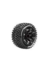 Louise R/C ST-Uphill 2.2"-12mm Hex Black Wheels (Front/Rear)(2)