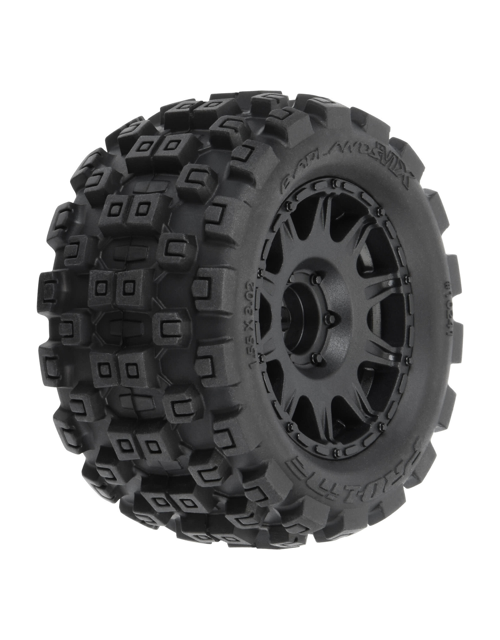 Pro-Line 1/18 Badlands MX 1.85" F/R MTD 12mm Black Raid: Granite GROM (4)