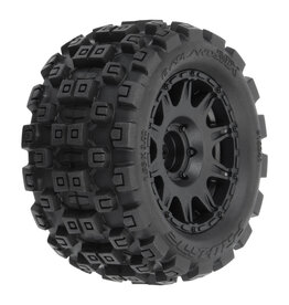 Pro-Line 1/18 Badlands MX 1.85" F/R MTD 12mm Black Raid: Granite GROM (4)