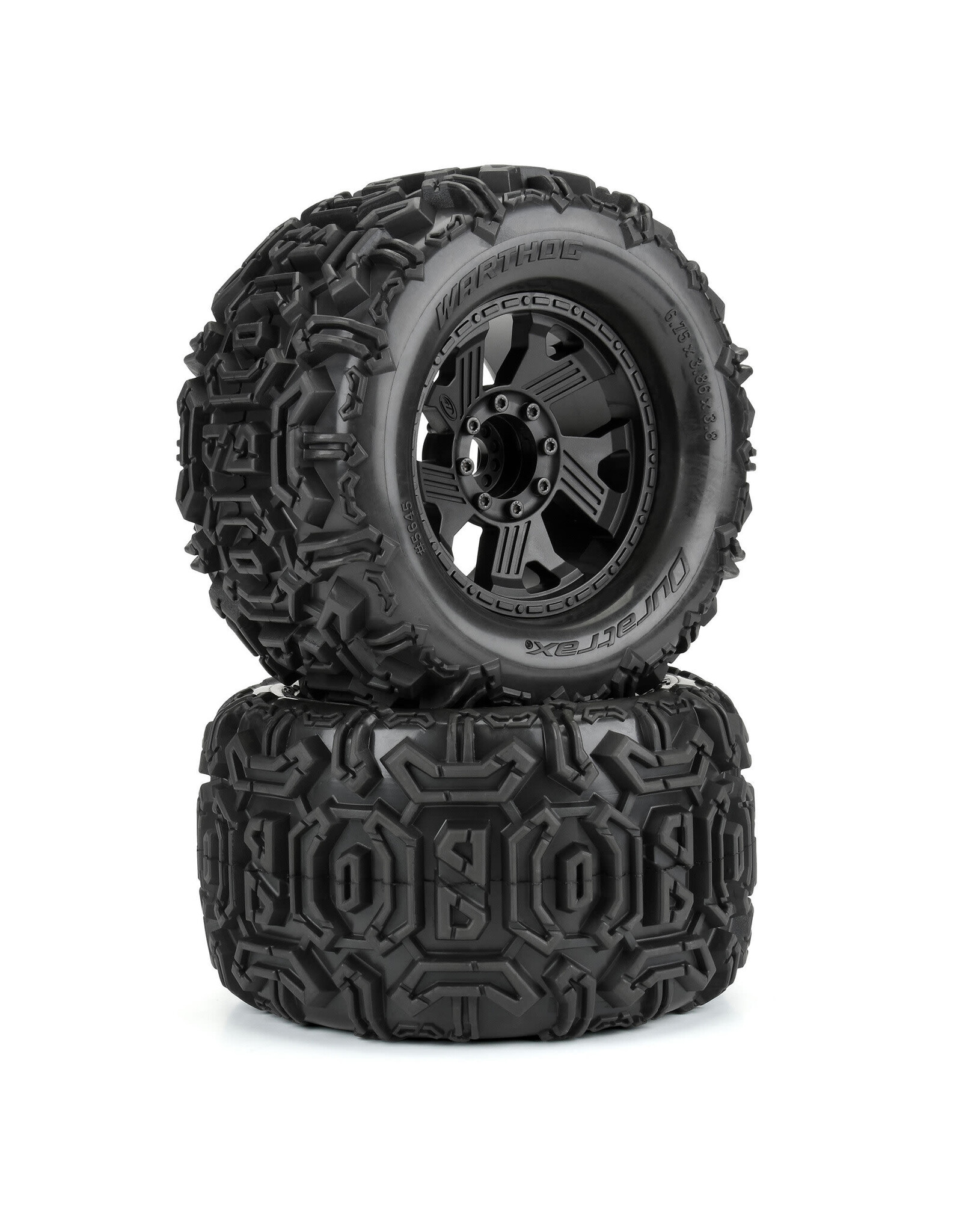 Duratrax Warthog 3.8" All Terrain Tires Mtd Ripper Black 8x32 Removable Hex 17mm (2) F/R