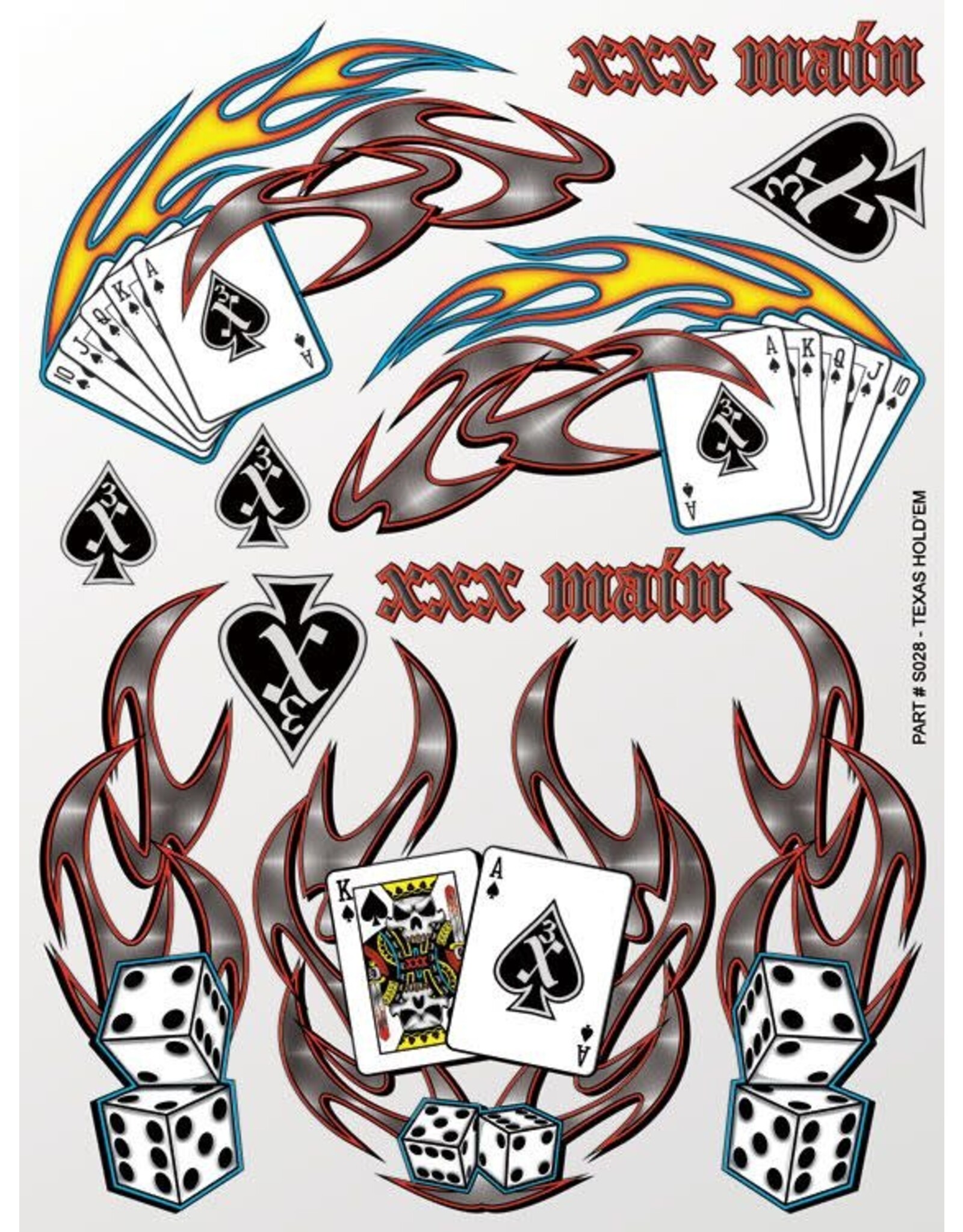 XXX main Texas Hold'em Sticker Sheet
