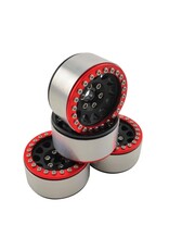 Hobby Details 1.9" Aluminum Wheels - M105 Black(4)(Red Ring)