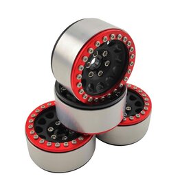 Hobby Details 1.9" Aluminum Wheels - M105 Black(4)(Red Ring)