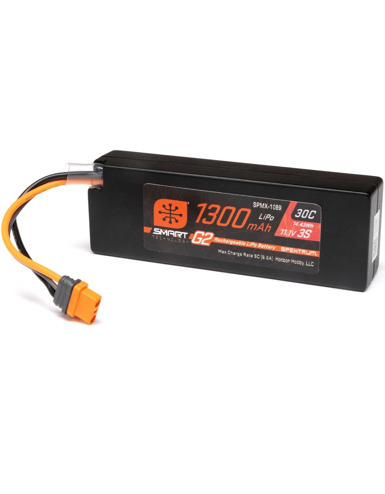Spektrum 11.1V 1300mAh 3S 30C Smart G2 LiPo Battery: IC2
