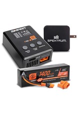 Spektrum Smart Powerstage Surface Bundle: 1400mAh 2S 30C LiPo Batt (IC2) / S100 Charger