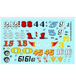 Gofer Racing Vintage Modified Numbers Decal Sheet 1/24