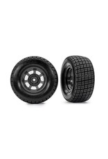 Traxxas Hoosier Tires on graphite gray wheels (2) (2WD front)
