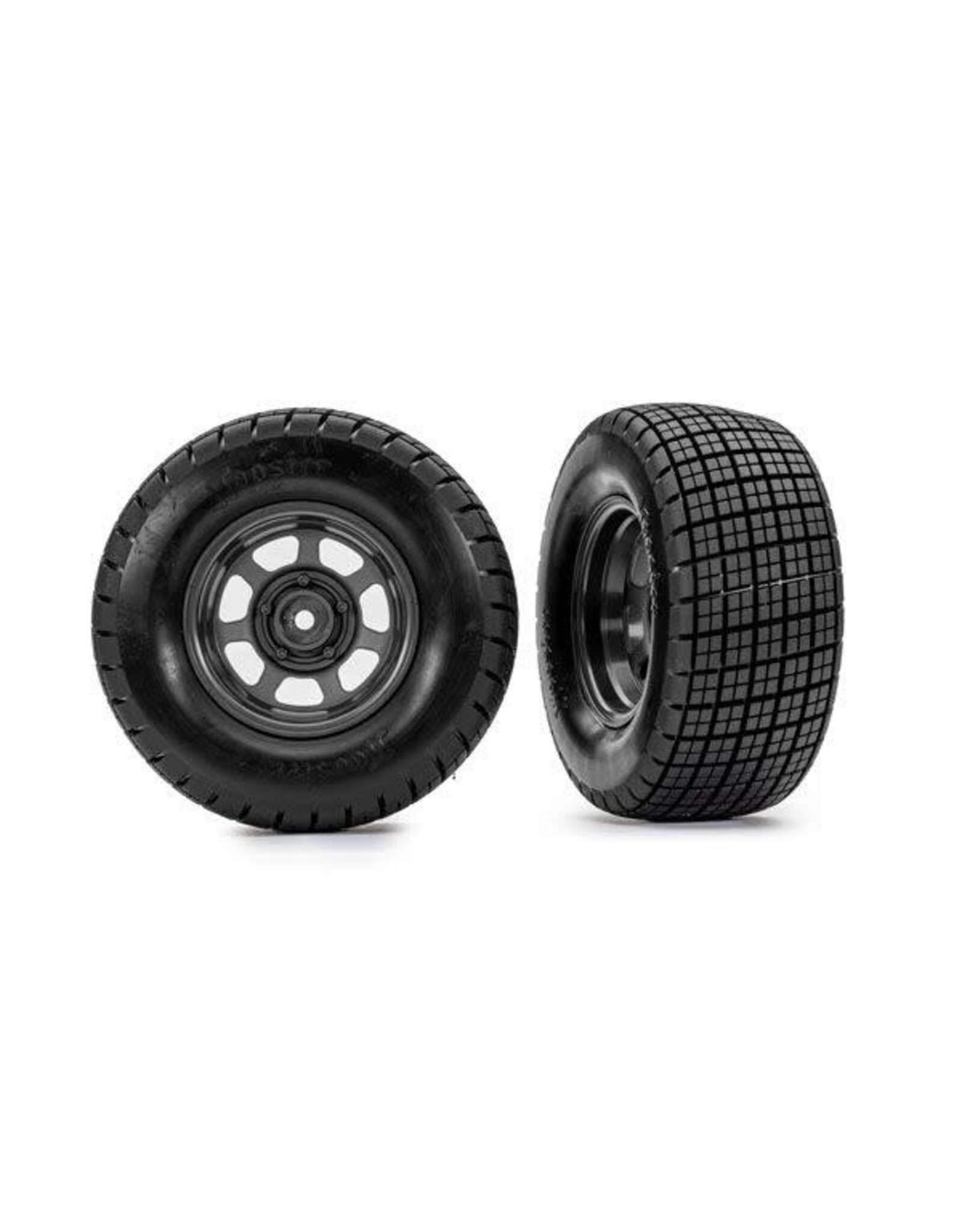 Traxxas Hoosier Tires on graphite gray wheels (2) (2WD front)