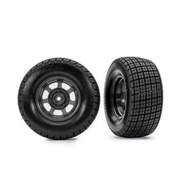Traxxas Hoosier Tires on graphite gray wheels (2) (2WD front)