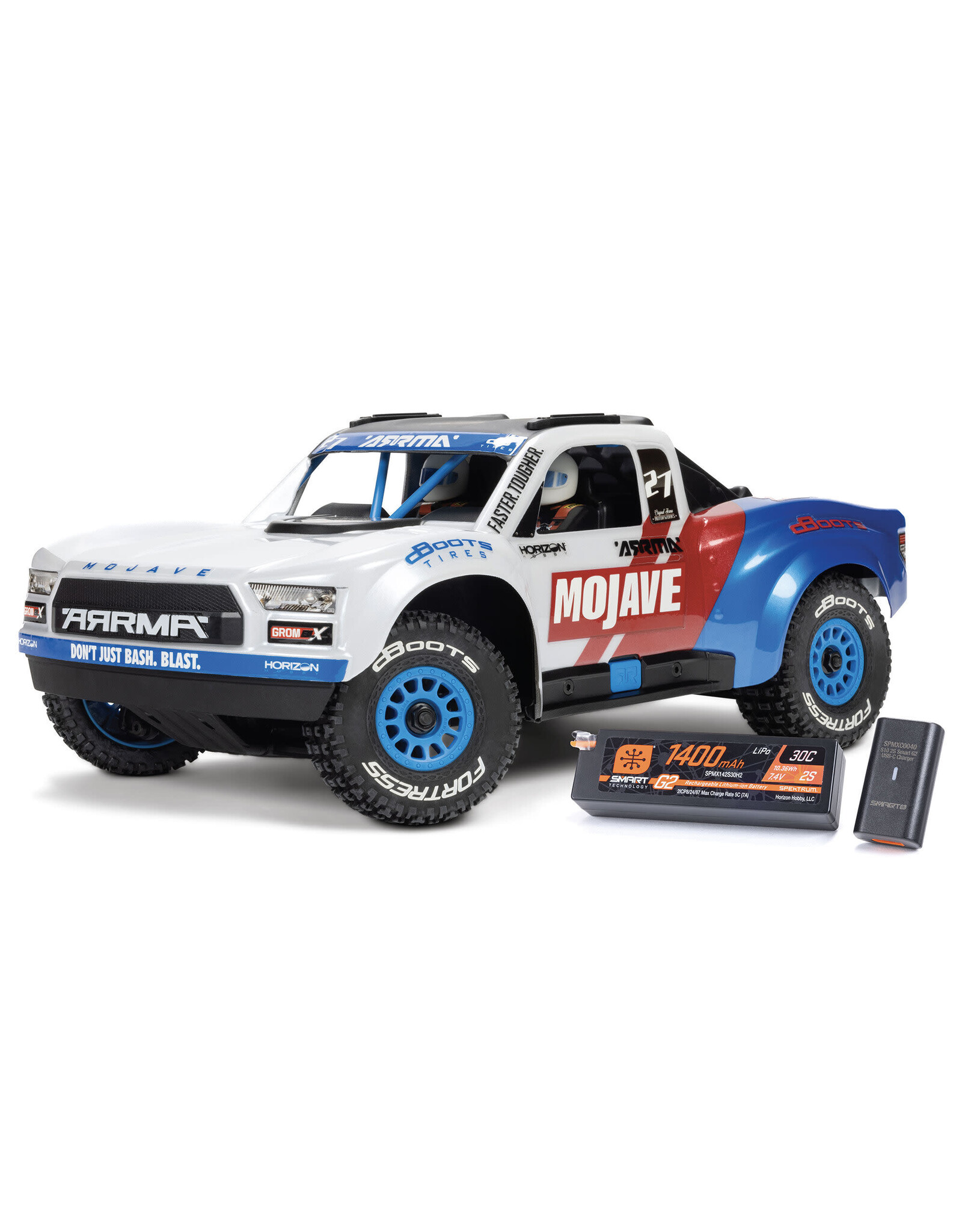Arrma MOJAVE GROM 223S BLX Brushless 4X4 Desert Truck RTR (Batt/Charger), White