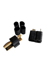 Deans Ultra Plug HB, High Temp, Black, Male/Female Pair, 12-16 Gauge Wire