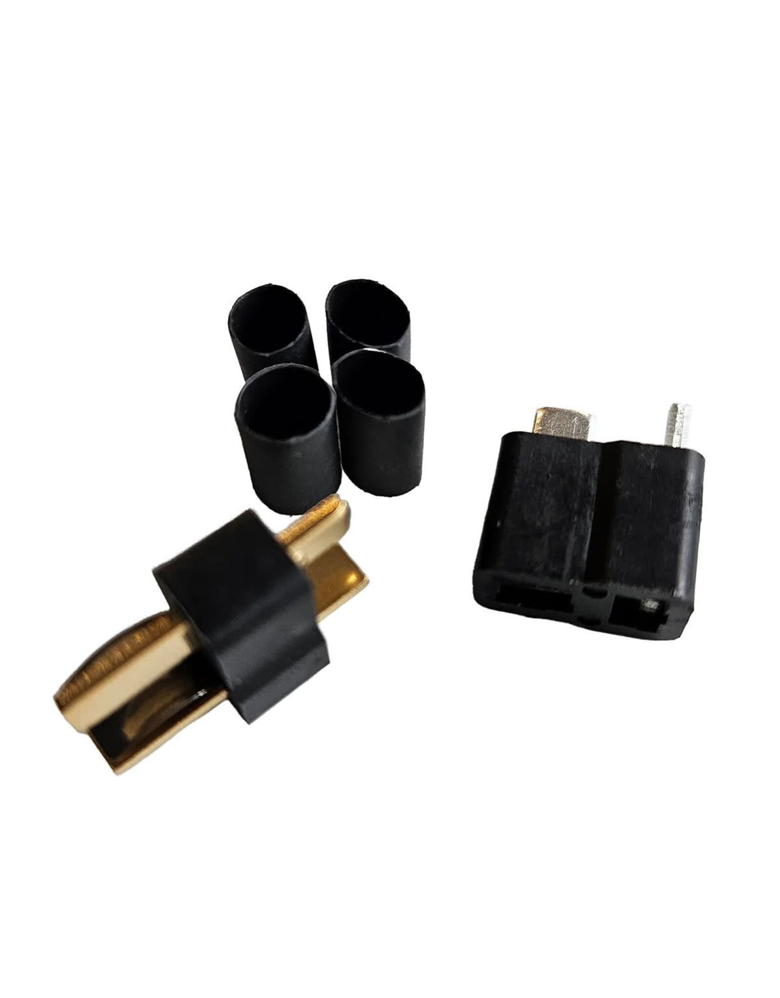 Deans Ultra Plug HB, High Temp, Black, Male/Female Pair, 12-16 Gauge Wire