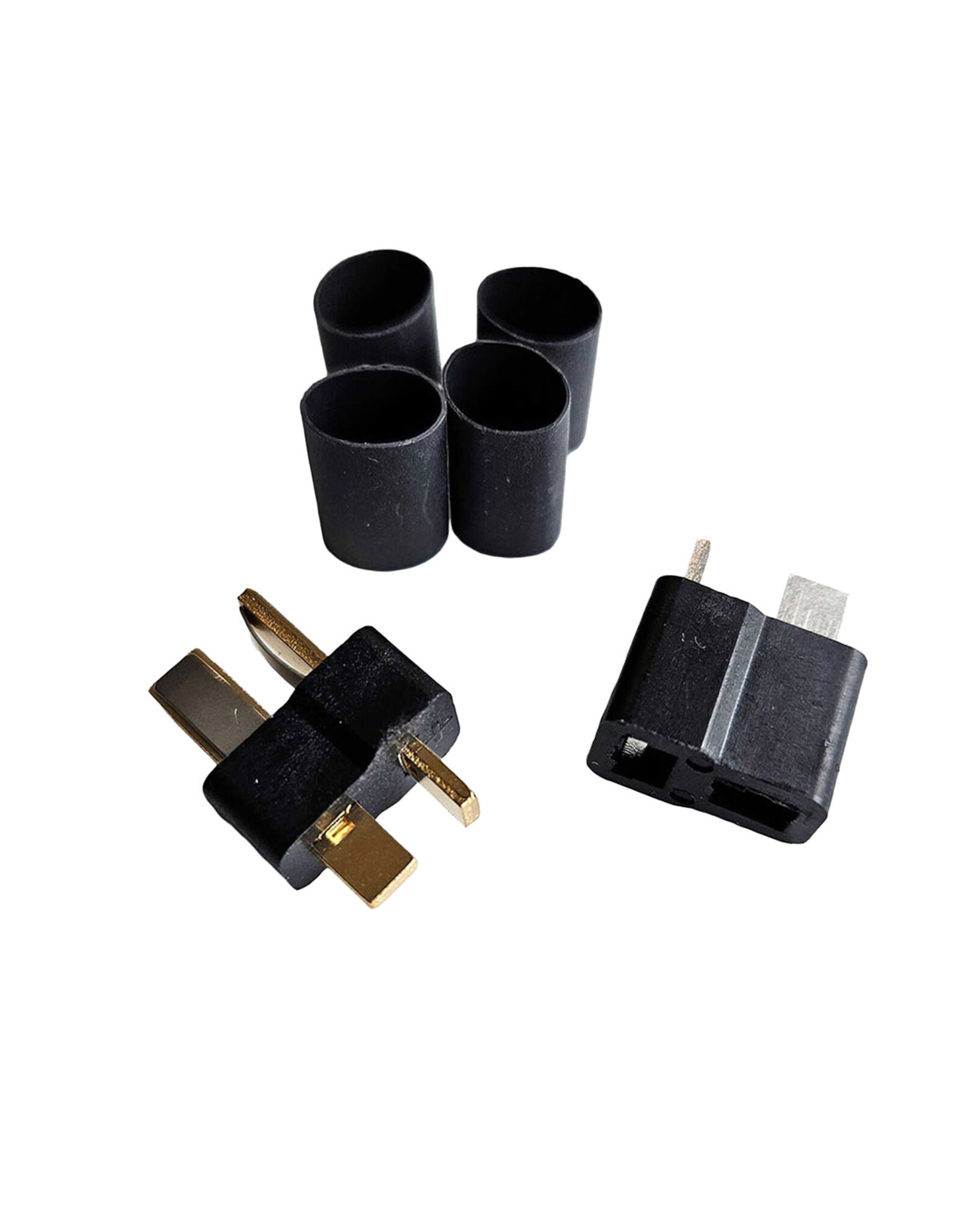 Deans Ultra Plug HB, High Temp, Black, Male/Female Pair, 10-12 Gauge Wire