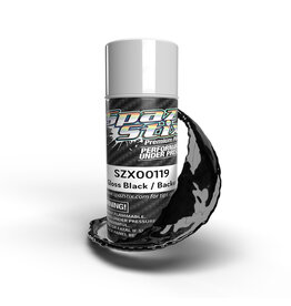 Spaz Stix High Gloss Black/Backer, Aerosol Paint, 3.5oz Can
