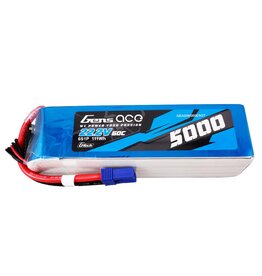 Gens Ace 22.2V 5000mAh 6S 60C G-Tech Smart Lipo: EC5