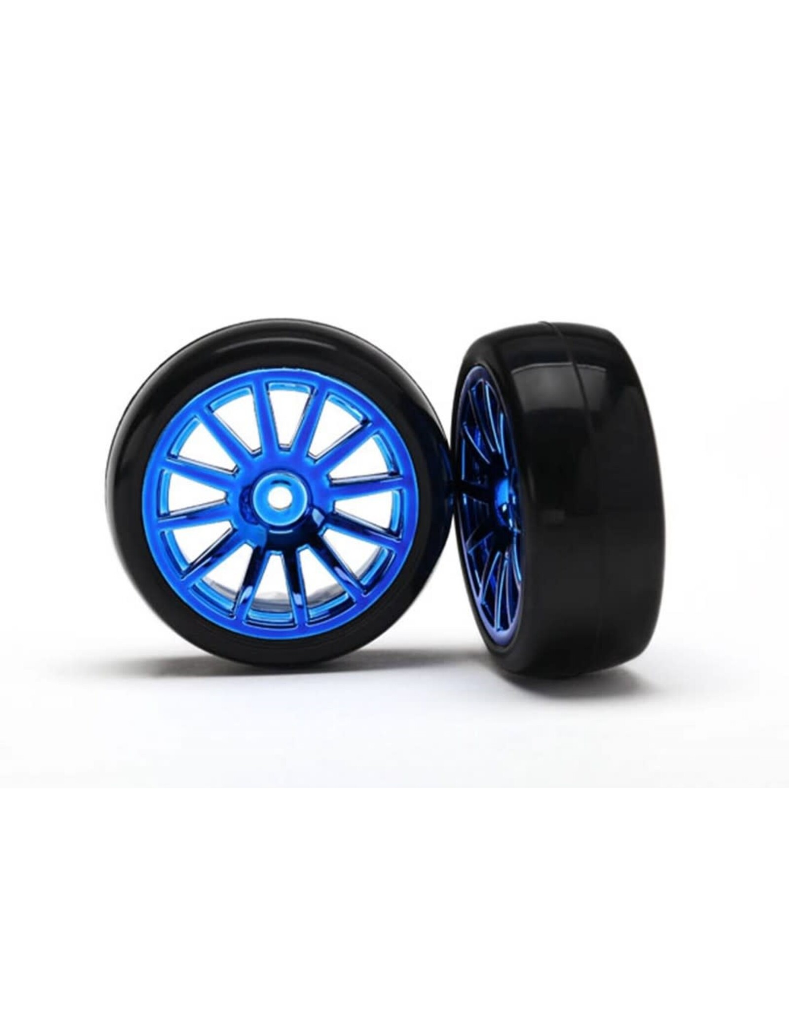 Traxxas LaTrax Tires & wheels, assembled, glued (12-spoke blue)