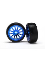 Traxxas LaTrax Tires & wheels, assembled, glued (12-spoke blue)