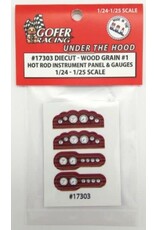 Gofer Racing Hot Rod Instrument Panel Wood Grain #1 1/24 - 1/25
