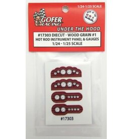 Gofer Racing Hot Rod Instrument Panel Wood Grain #1 1/24 - 1/25