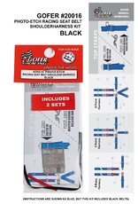 Gofer Racing Photo- Etch Seatbelt And Shoulder Harness Kit-Black