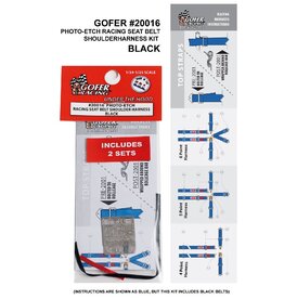 Gofer Racing Photo- Etch Seatbelt And Shoulder Harness Kit-Black