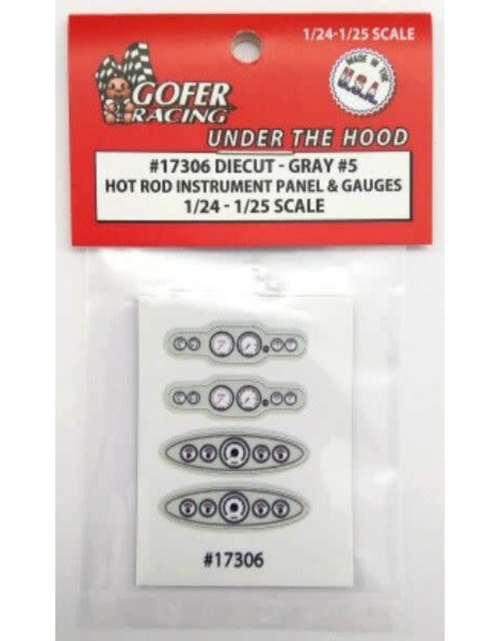 Gofer Racing Hot Rod Instrument Panel Gray #5 1/24 - 1/25