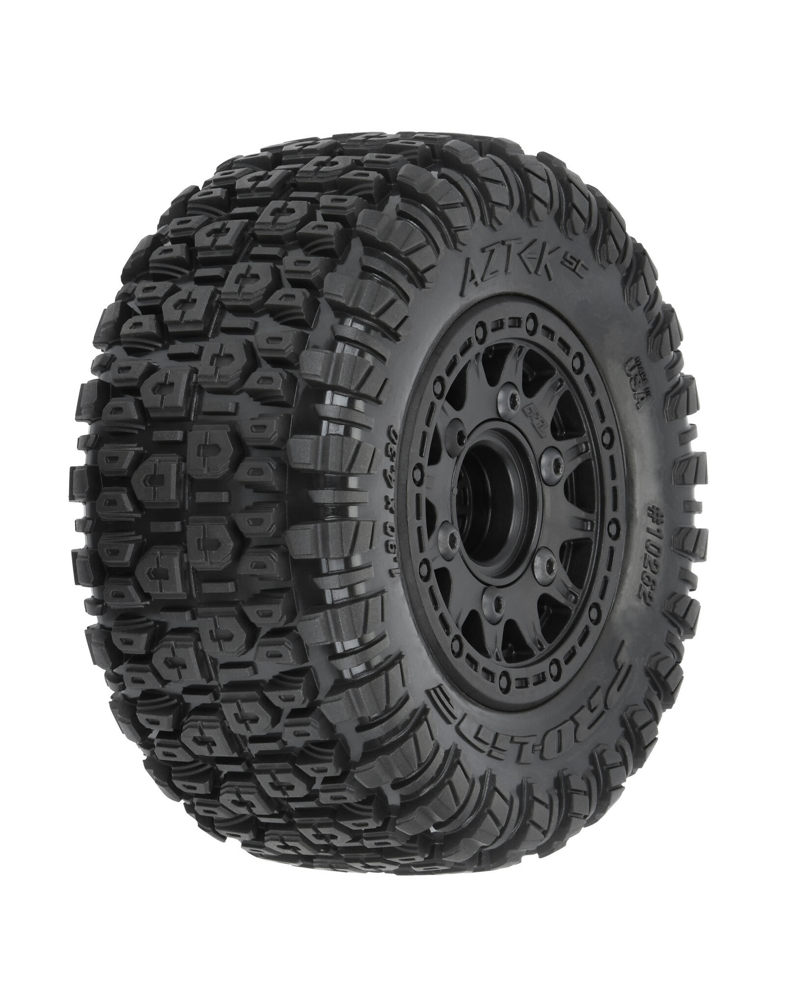 Pro-Line 1/10 Aztek M2 F/R 2.2"/3.0" SC MTD 12/14mm Black Raid Wheels (2)