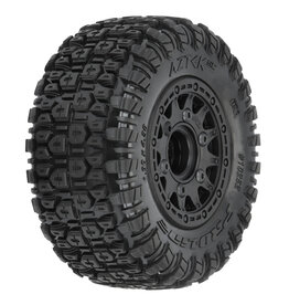 Pro-Line 1/10 Aztek M2 F/R 2.2"/3.0" SC MTD 12/14mm Black Raid Wheels (2)