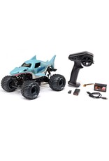 Losi 1/18 Mini LMT Megalodon 2S 4X4 RTR Brushed Monster Truck (Bat/Cha), Blue