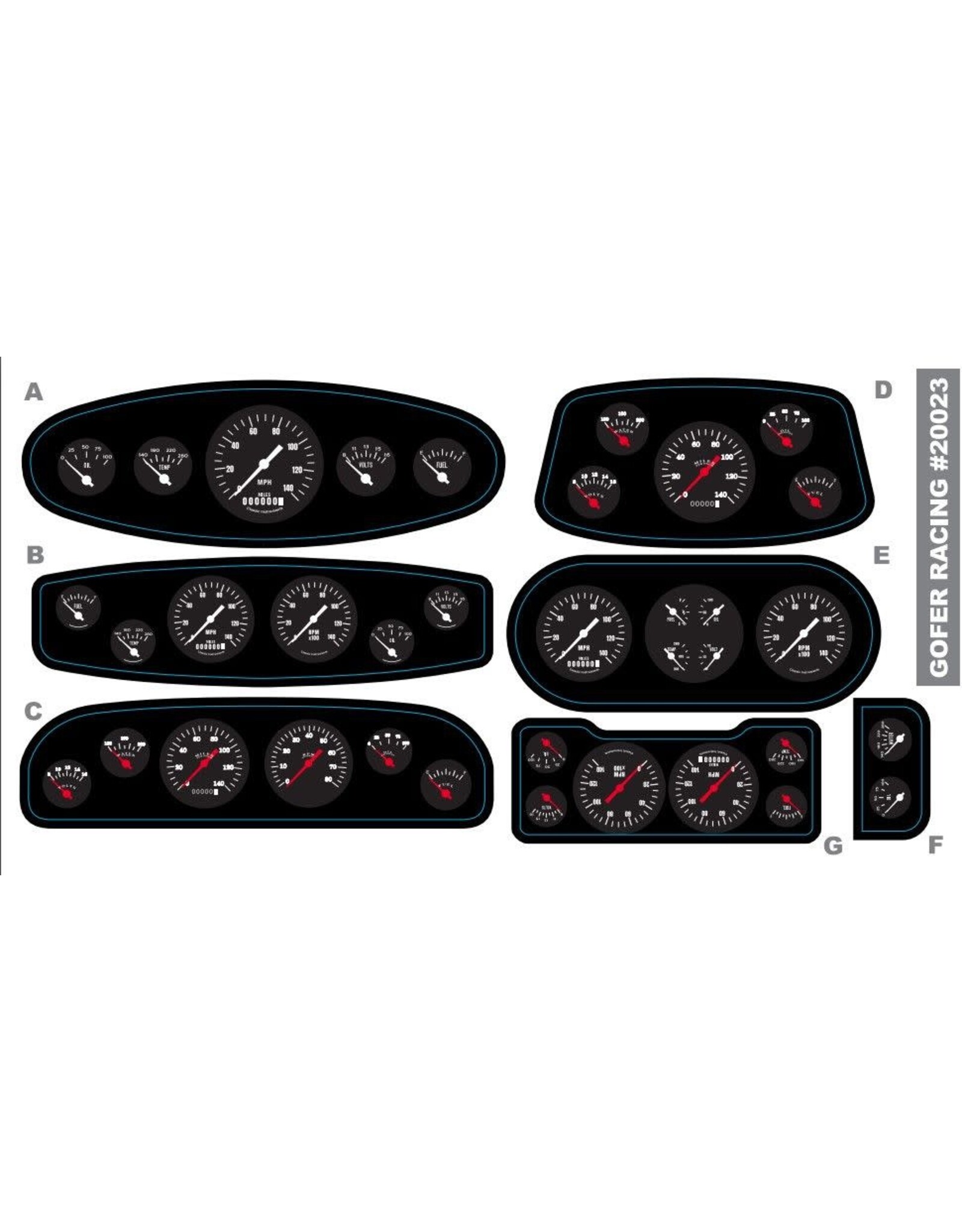 Gofer Racing Racing Custom Car Guage Decal Sheet 1/24