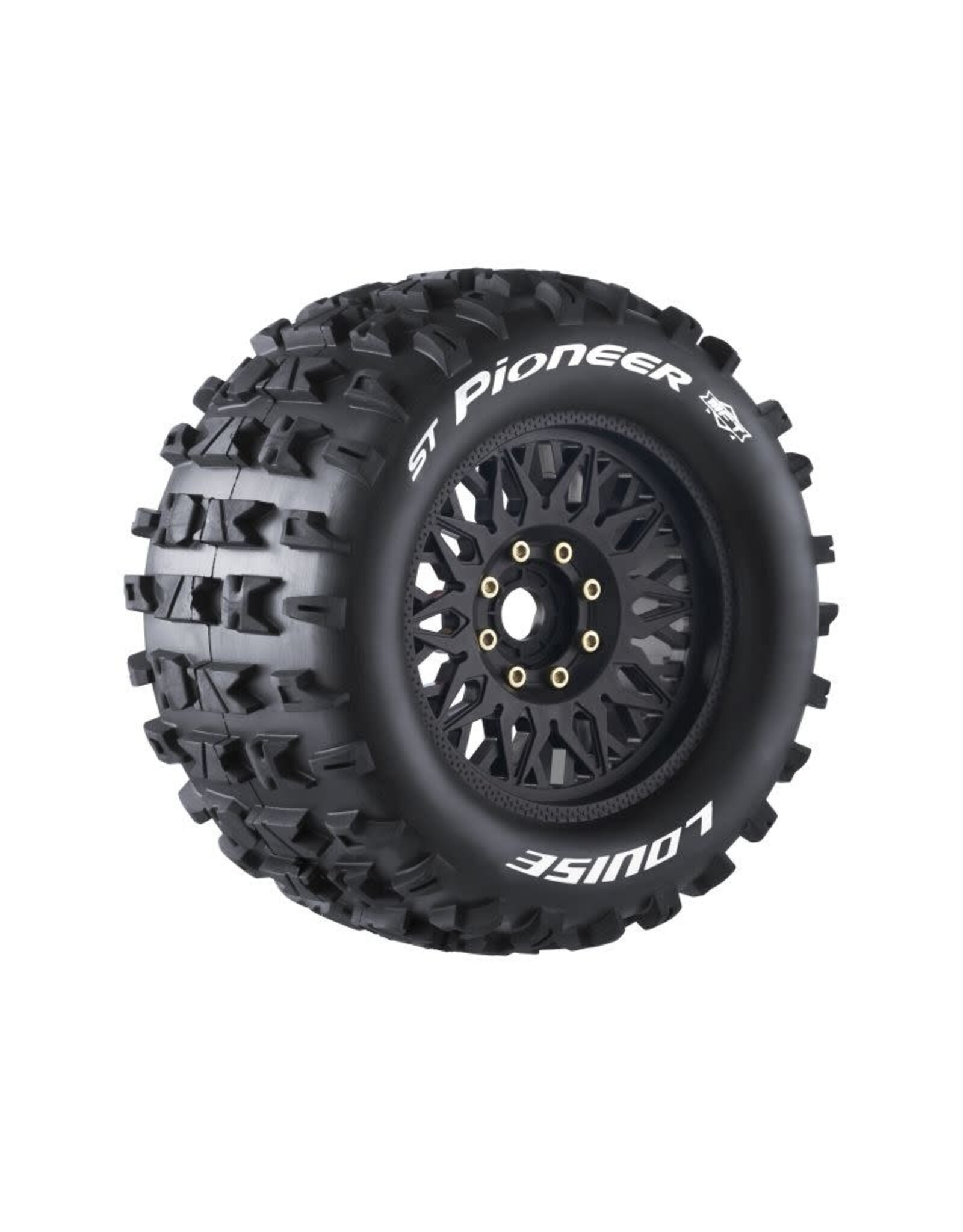 Louise R/C ST-Pioneer 3.8"-1/2" Offset, 17mm Hex Black Wheels 6.4" OD (2)