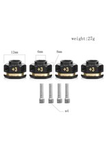 Power Hobby Brass 12mm Hex Hub Extenders, +3mm with Nuts, TRX-4