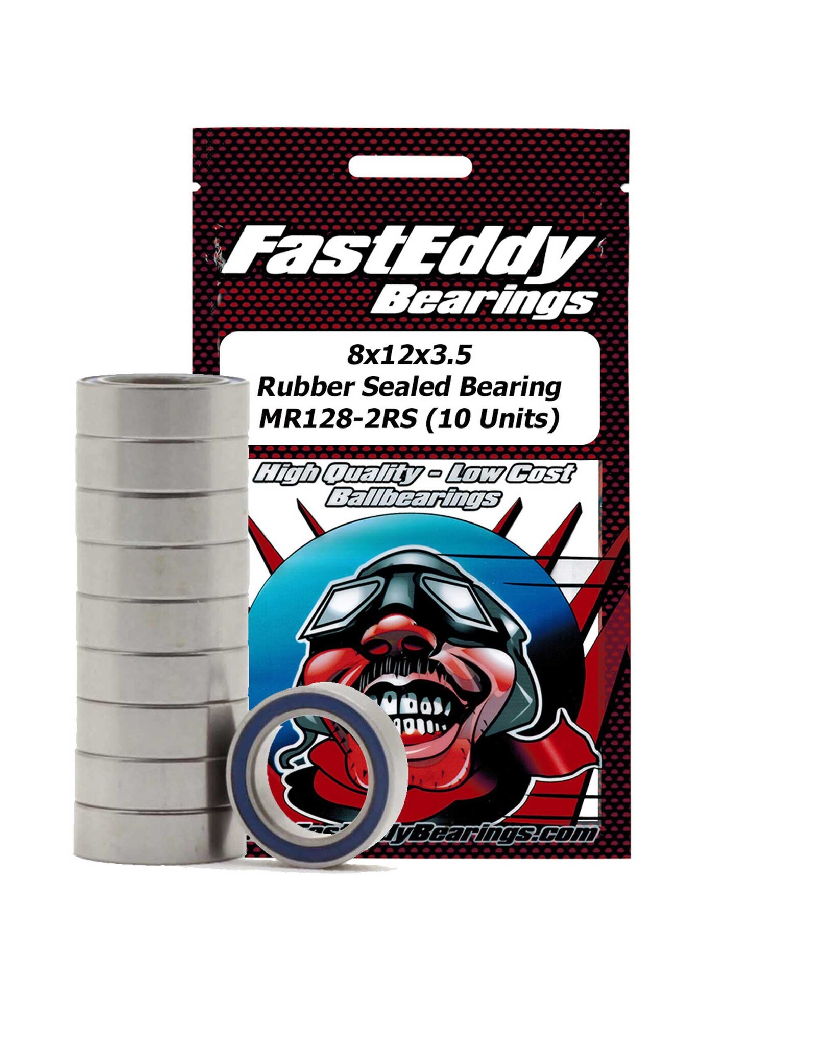 FastEddy Bearings 8x12x3.5 Rubber Sealed Bearing MR128-2RS (1)