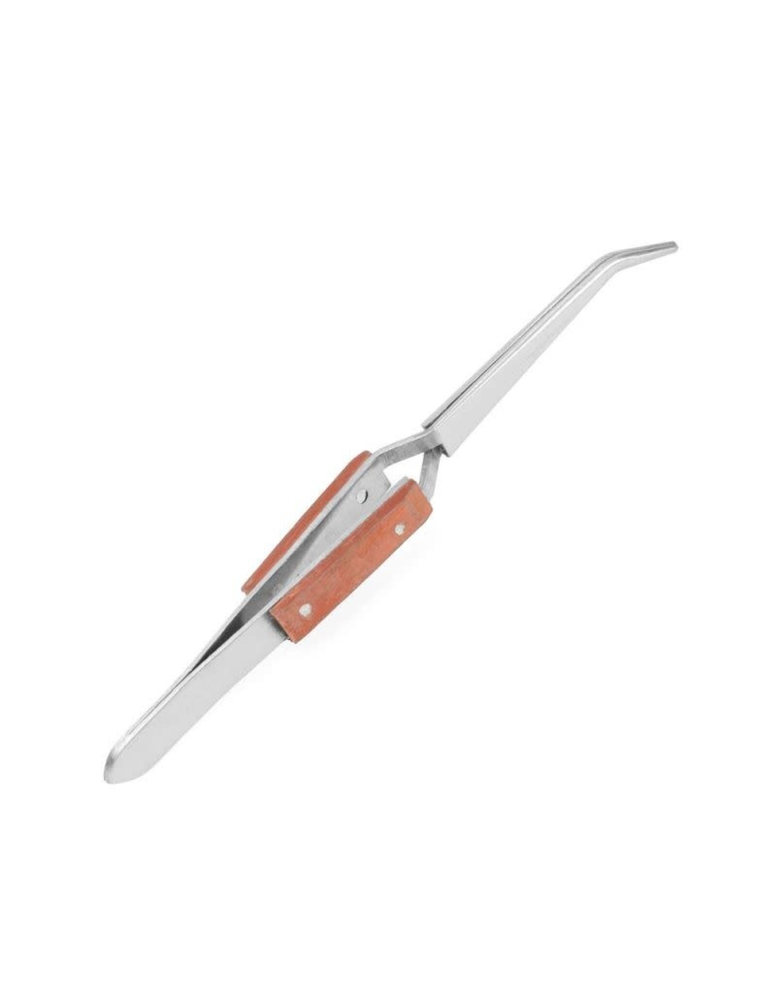 Enkay Curved, Wood Handle Soldering Tweezer