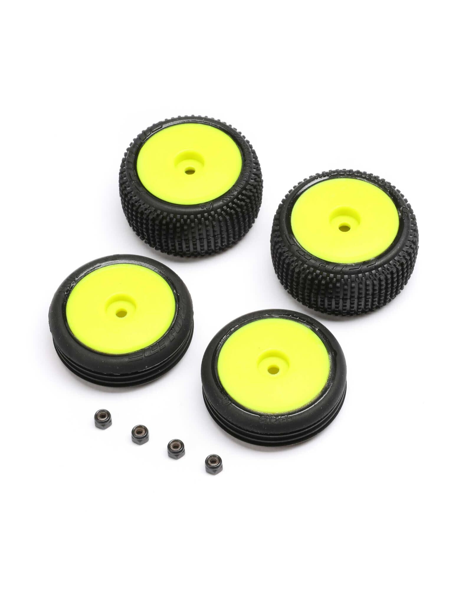 Losi Tires, Wheels, Yellow, Mounted: Micro-B