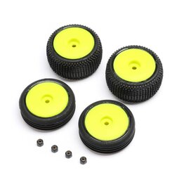 Losi Tires, Wheels, Yellow, Mounted: Micro-B