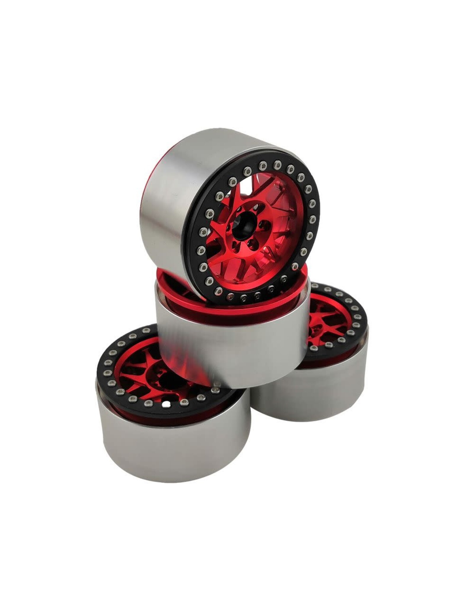 Hobby Details 2.2" Aluminum Wheels - KM12 (4) (Red)