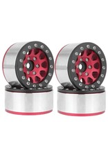 Hobby Details 1.55" Alum CNC BeadLock Wheels - Red Black (4)