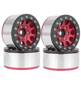Hobby Details 1.55" Alum CNC BeadLock Wheels - Red Black (4)