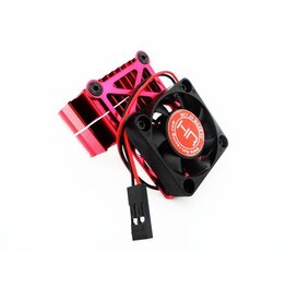 Hot Racing Clip-On Two-Piece Motor Heat Sink W/ Fan (Red)
