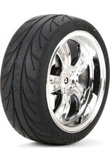 Vaterra 1/10 Front 54x26mm 5-Spoke Premounted Tires, Chrome (Pair/2) (Hex 12mm)